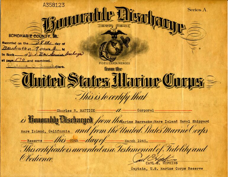 File:19460320MatticeCharlesHonorableDischargeFront.jpg