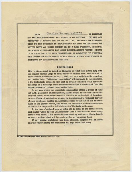 File:19460320MatticeCharlesHonorableDischargeMarineBack.jpg